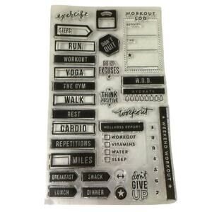 Me & My Bigs Ideas The Happy Planner 29 Fitness Themes Clear Rubber Stamps